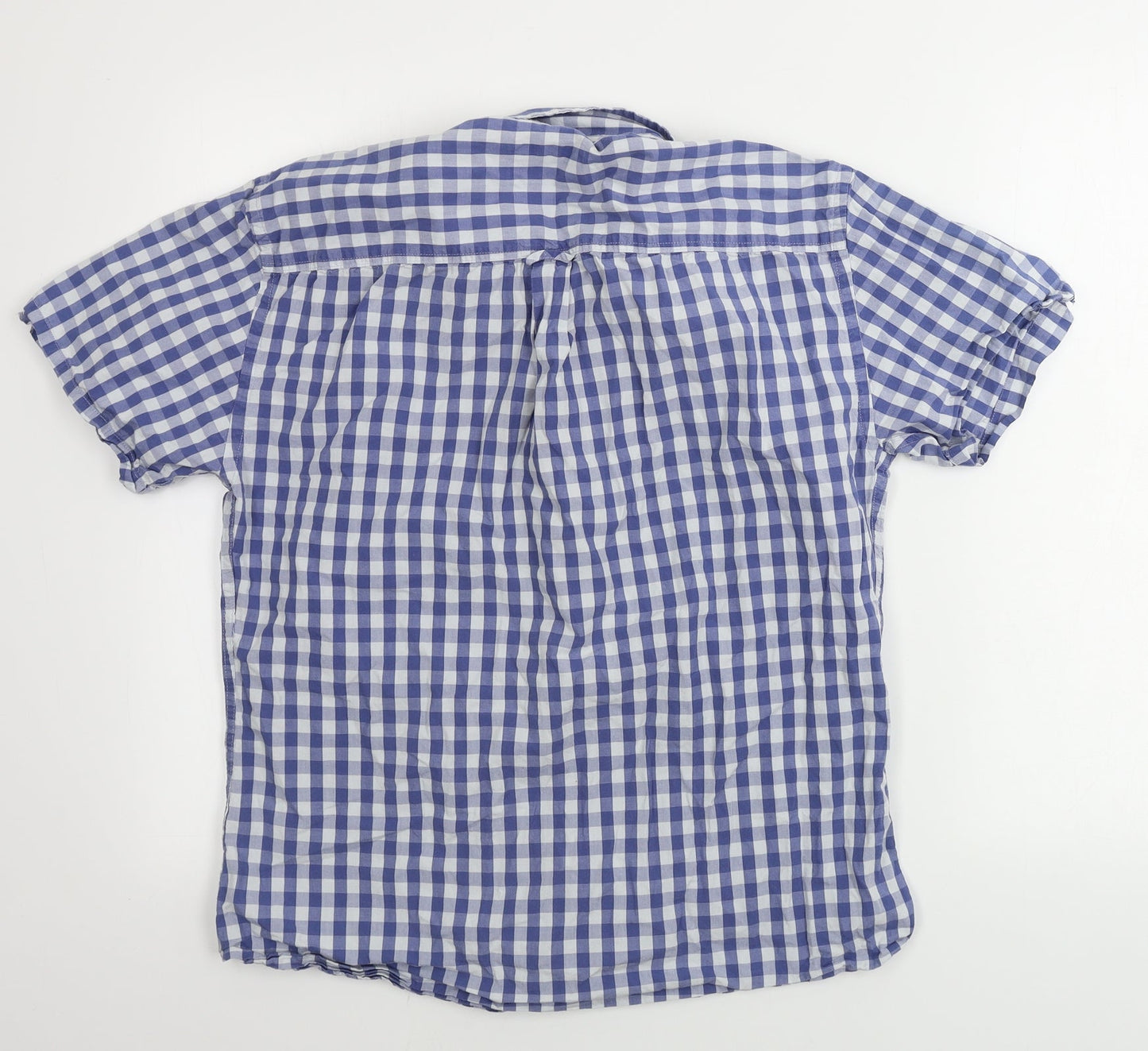 Avenue  Mens Blue Check   Button-Up Size M