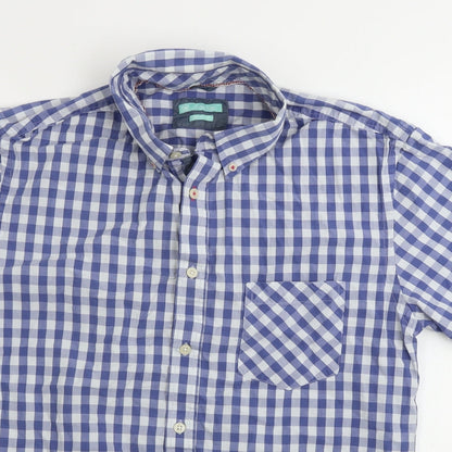 Avenue  Mens Blue Check   Button-Up Size M