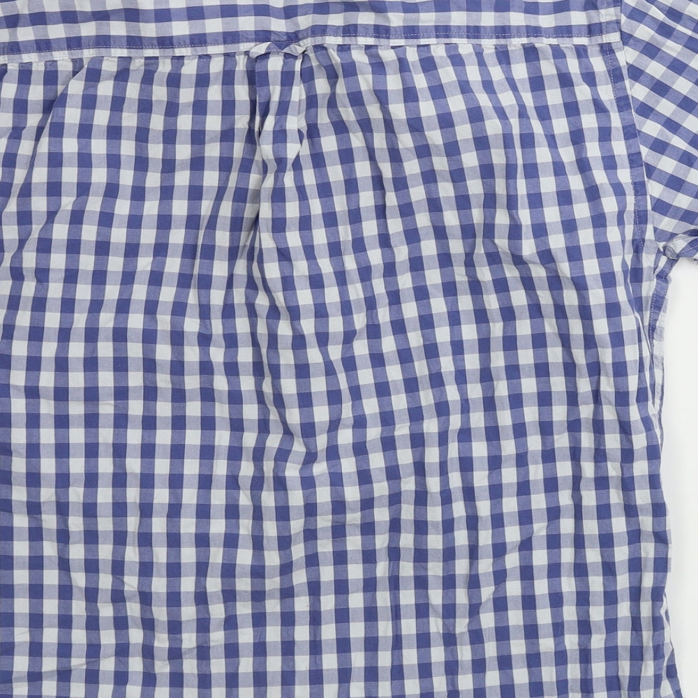Avenue  Mens Blue Check   Button-Up Size M