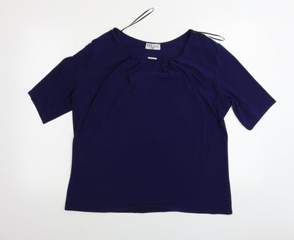 Womens UK Size 20 Kate Lilly Blue Basic T-Shirt