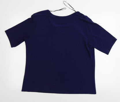 Womens UK Size 20 Kate Lilly Blue Basic T-Shirt
