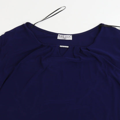 Womens UK Size 20 Kate Lilly Blue Basic T-Shirt