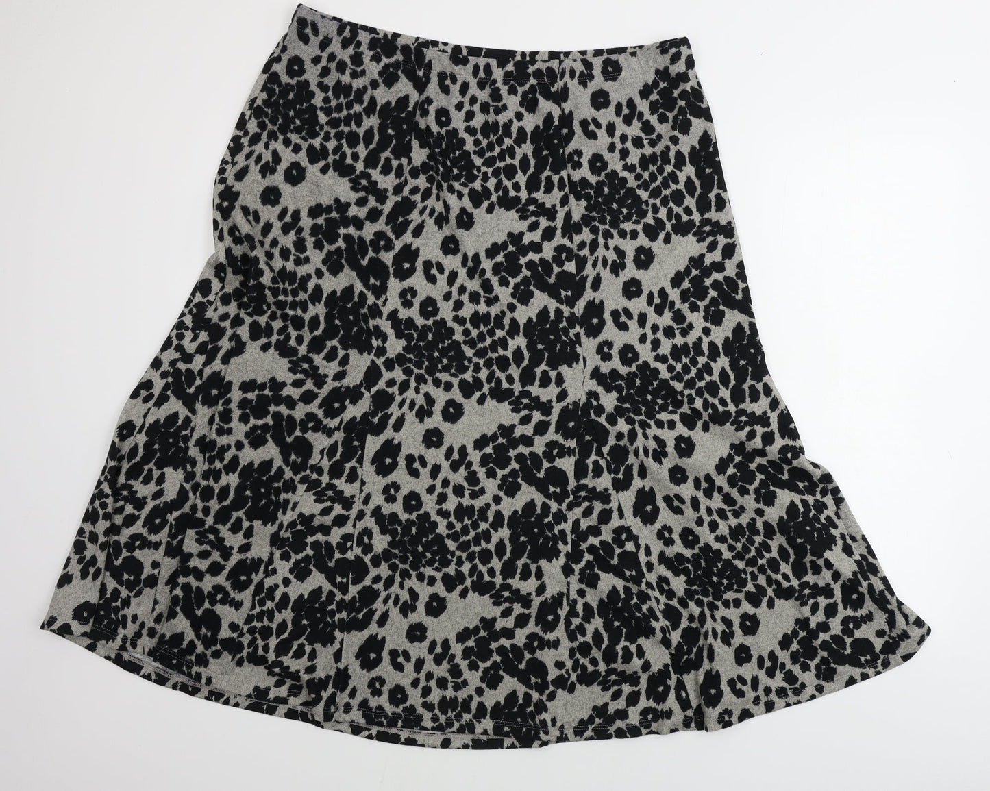 Nutmeg  Womens Grey Animal Print  A-Line Skirt Size 18