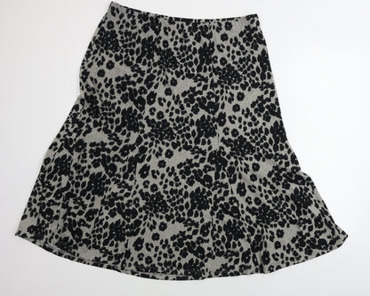 Nutmeg  Womens Grey Animal Print  A-Line Skirt Size 18