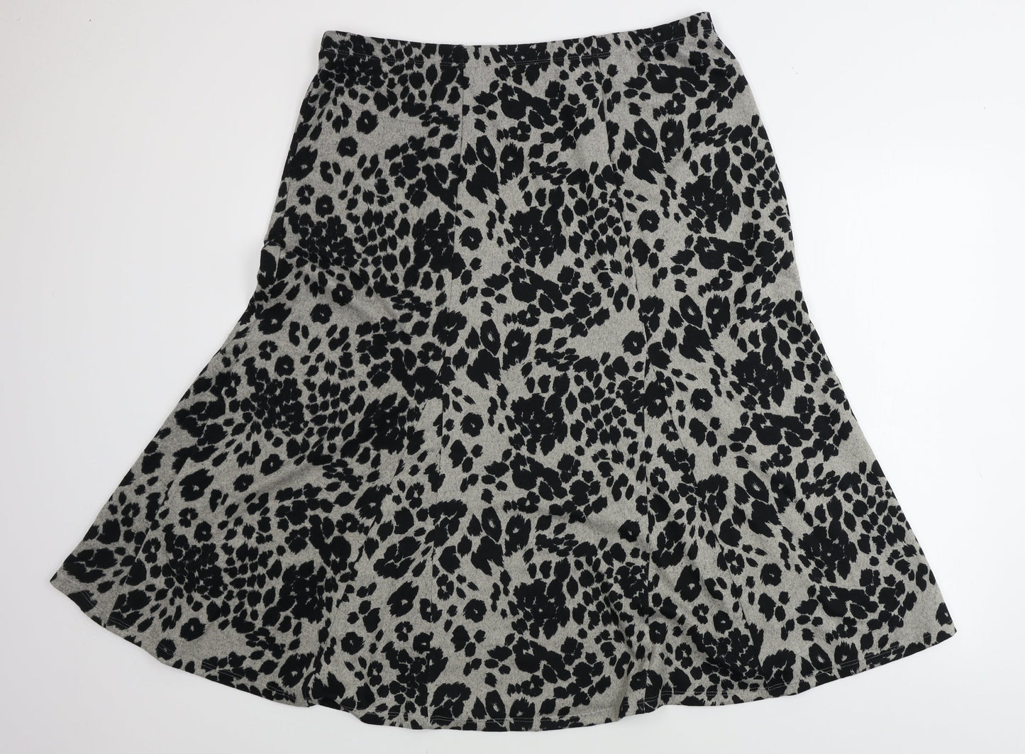 Nutmeg  Womens Grey Animal Print  A-Line Skirt Size 18