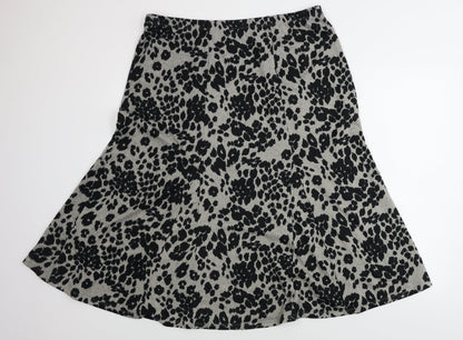 Nutmeg  Womens Grey Animal Print  A-Line Skirt Size 18