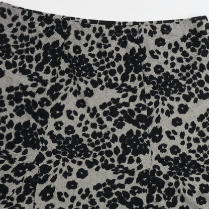 Nutmeg  Womens Grey Animal Print  A-Line Skirt Size 18