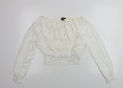 Womens UK Size 14 New Look Ivory Basic Blouse