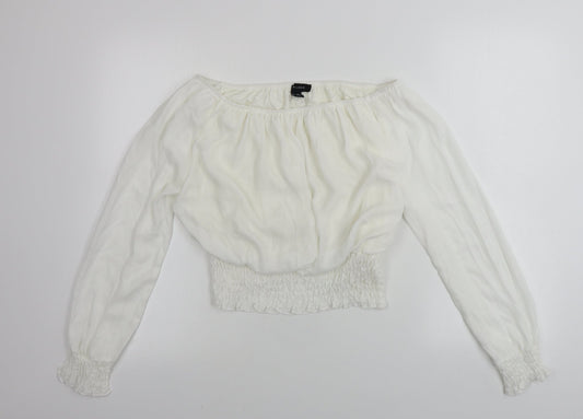 Womens UK Size 14 New Look Ivory Basic Blouse