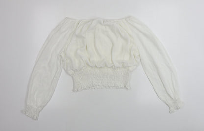 Womens UK Size 14 New Look Ivory Basic Blouse