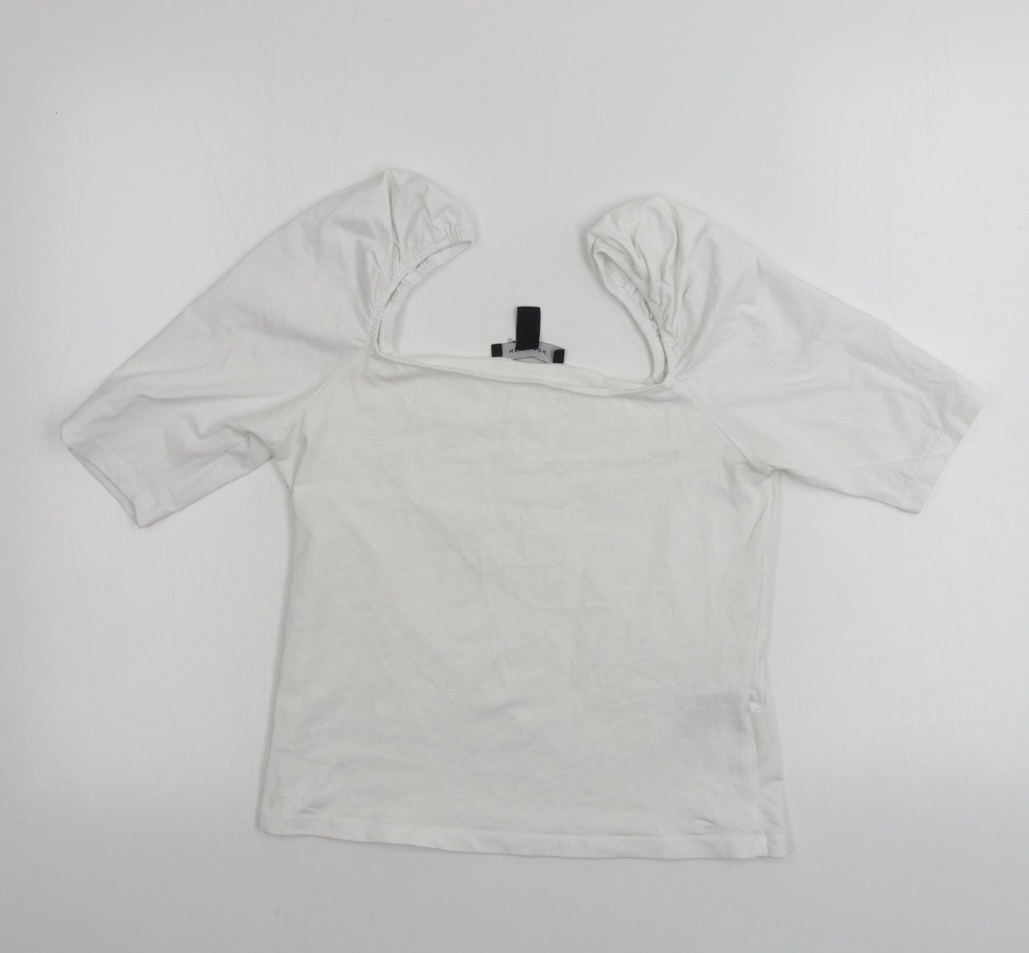 Womens UK Size 14 New Look White Basic T-Shirt