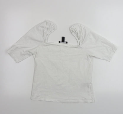 Womens UK Size 14 New Look White Basic T-Shirt