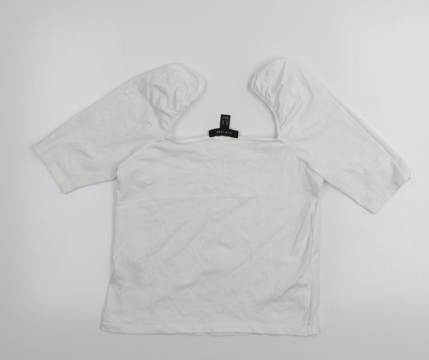 Womens UK Size 14 New Look White Basic T-Shirt