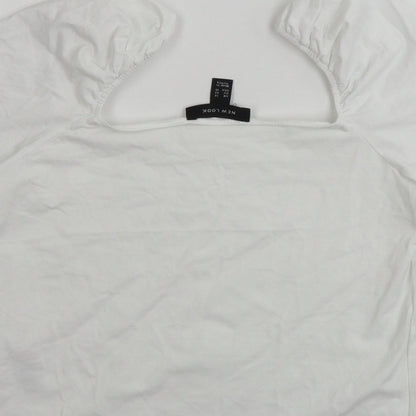 Womens UK Size 14 New Look White Basic T-Shirt