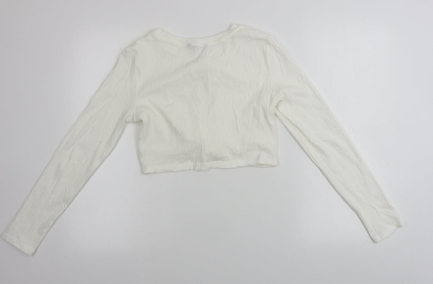 SheIn  Womens Ivory   Cropped T-Shirt Size L