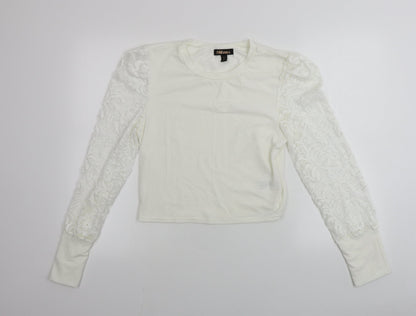 Womens UK Size L Pink Vanilla Ivory Basic T-Shirt