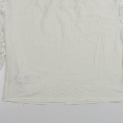 Womens UK Size L Pink Vanilla Ivory Basic T-Shirt