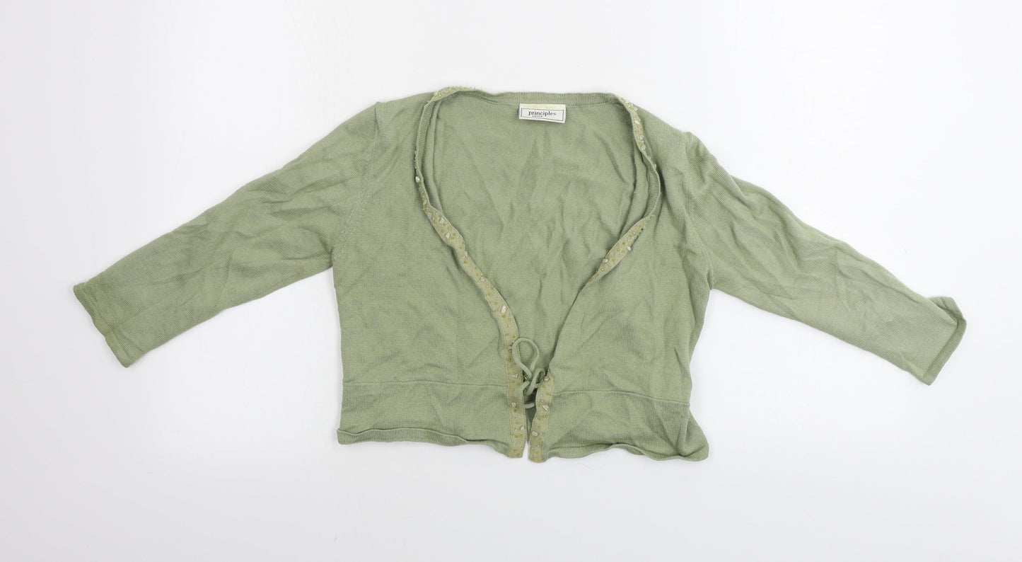 Womens UK Size 10 Principles Green Cardigan Jumper