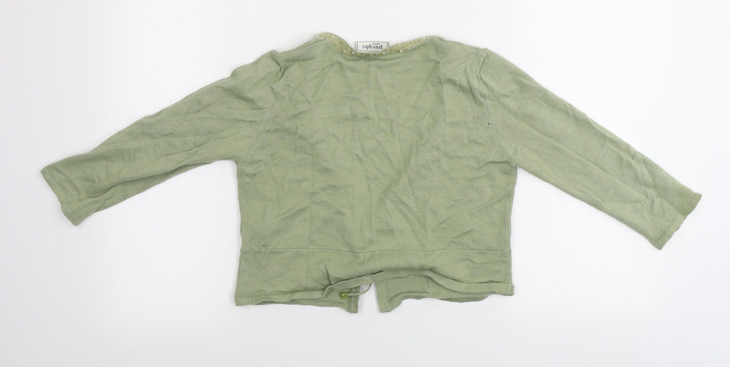 Womens UK Size 10 Principles Green Cardigan Jumper