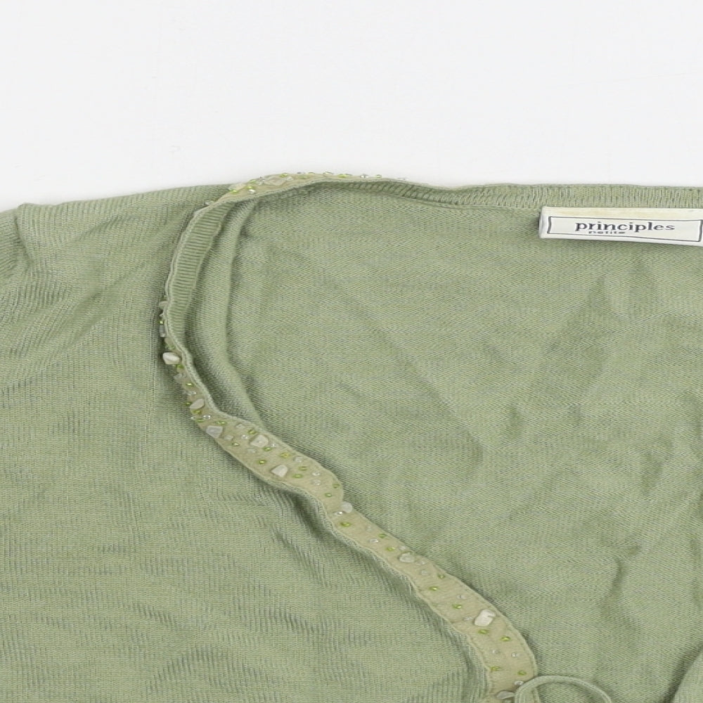 Womens UK Size 10 Principles Green Cardigan Jumper