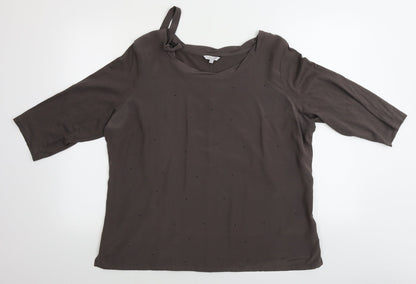 Womens UK Size 20 Marks and Spencer Brown Basic T-Shirt