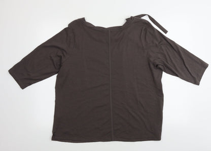 Womens UK Size 20 Marks and Spencer Brown Basic T-Shirt