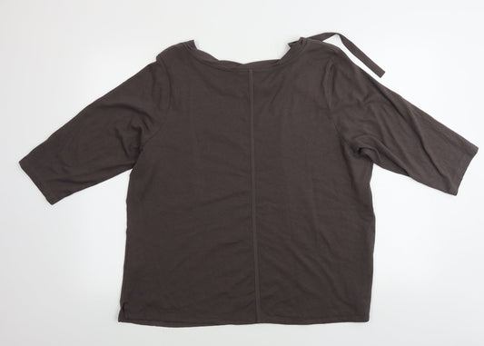 Womens UK Size 20 Marks and Spencer Brown Basic T-Shirt