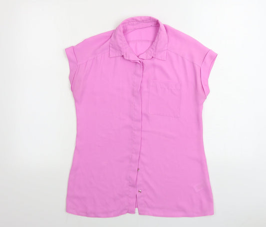Womens UK Size 8 Atmosphere Pink Basic Button-Up