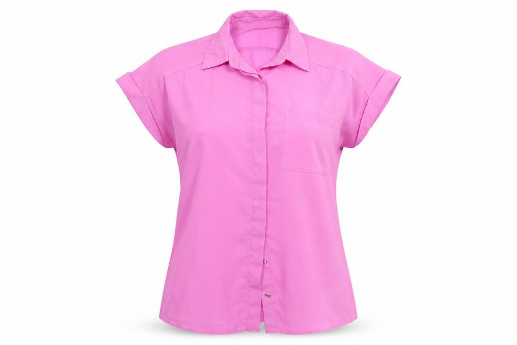Womens UK Size 8 Atmosphere Pink Basic Button-Up