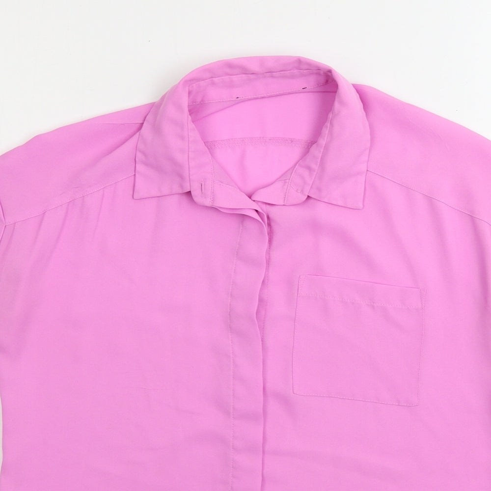 Womens UK Size 8 Atmosphere Pink Basic Button-Up
