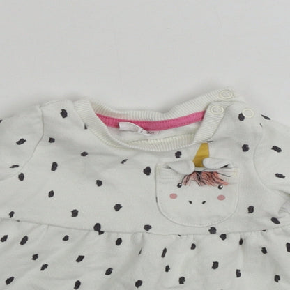 fred&flo  Girls White   Pullover Jumper One Size
