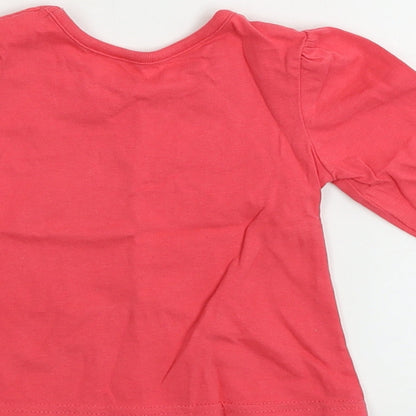 George  Girls Red   Basic T-Shirt Size 6-9 Months