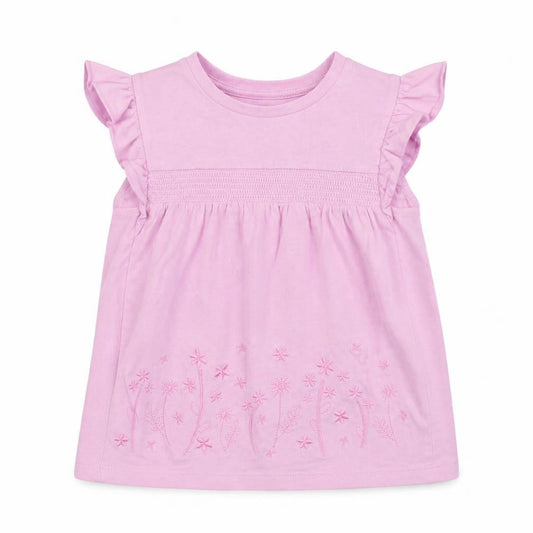 Front view of George girls’ pink basic t-shirt, size 2-3, years