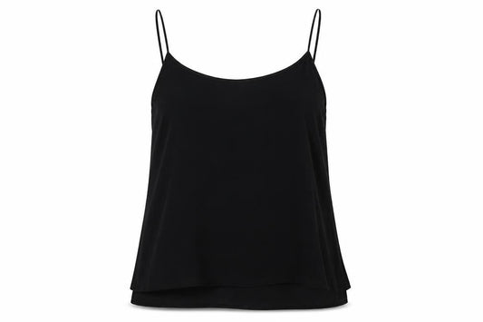 Front view of Atmosphere women’s black basic blouse, size UK 14