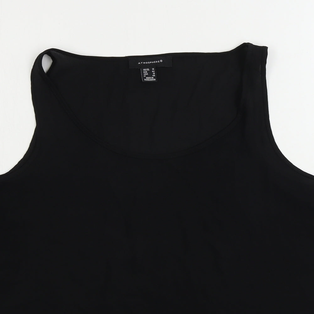 Womens UK Size 14 Atmosphere Black Basic Blouse
