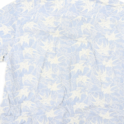 ACW85 Mens Blue Geometric   Button-Up Size L