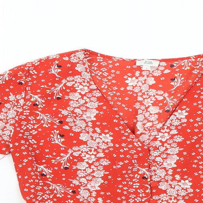 Womens UK Size 8 River Island Multicoloured Basic Blouse