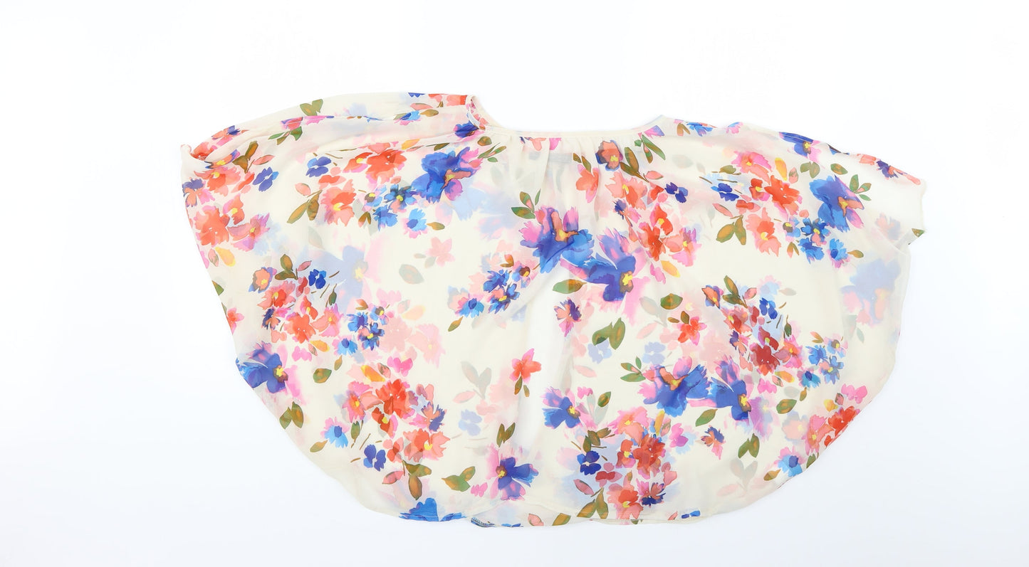 Atmosphere Womens White Floral  Basic Blouse Size 10