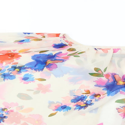 Atmosphere Womens White Floral  Basic Blouse Size 10