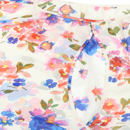 Atmosphere Womens White Floral  Basic Blouse Size 10