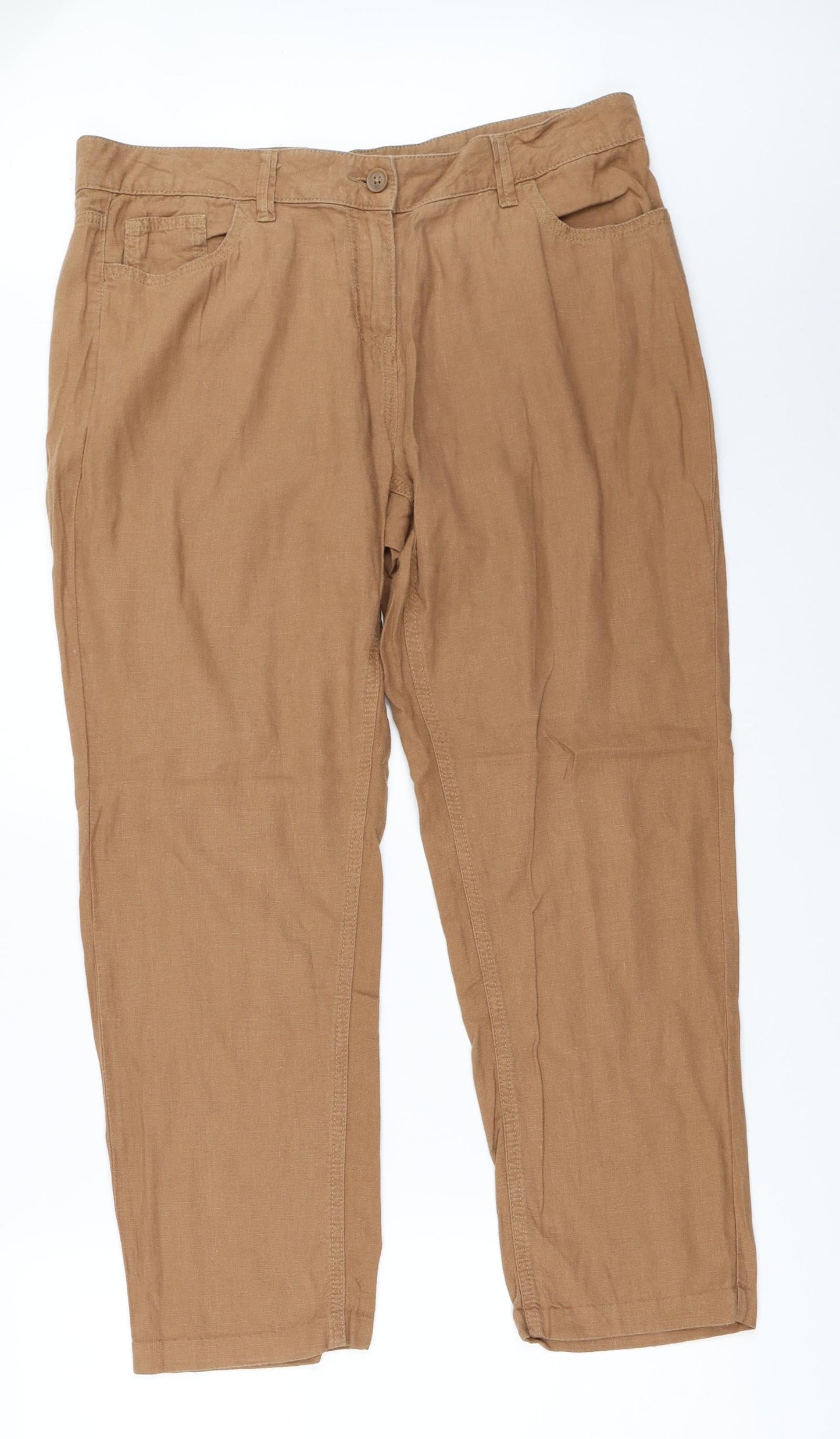 Womens UK Size 14 NEXT Regular Fit  Brown Trousers