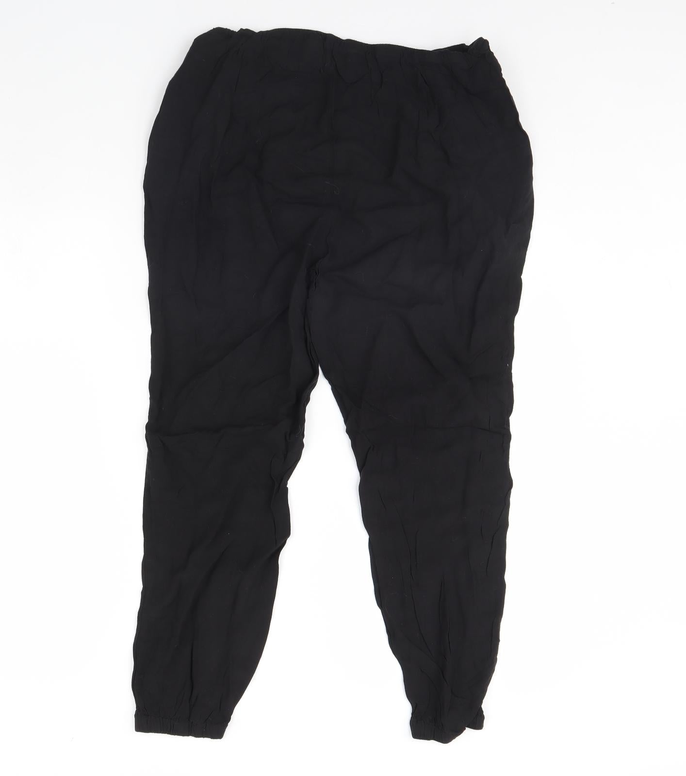 Womens UK Size M H&M Regular Fit  Black Trousers