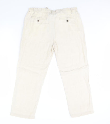 Womens UK Size M Preworn Regular Fit  Beige Trousers