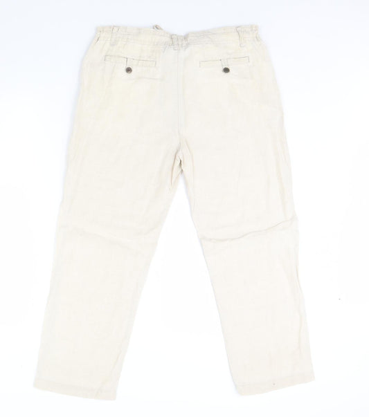 Womens UK Size M Preworn Regular Fit  Beige Trousers