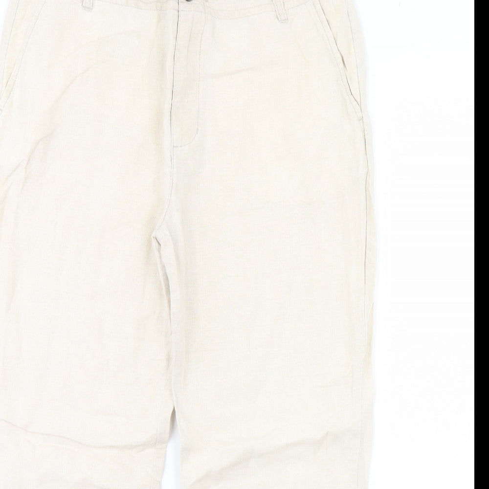 Womens UK Size M Preworn Regular Fit  Beige Trousers