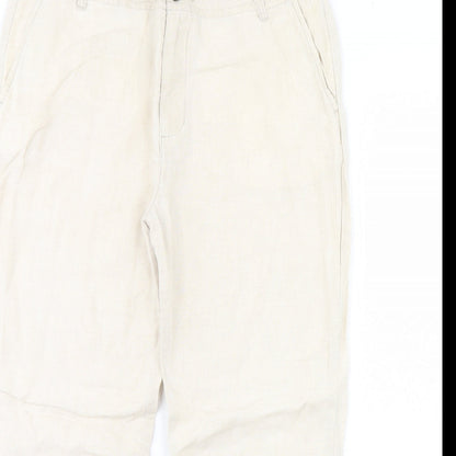 Womens UK Size M Preworn Regular Fit  Beige Trousers