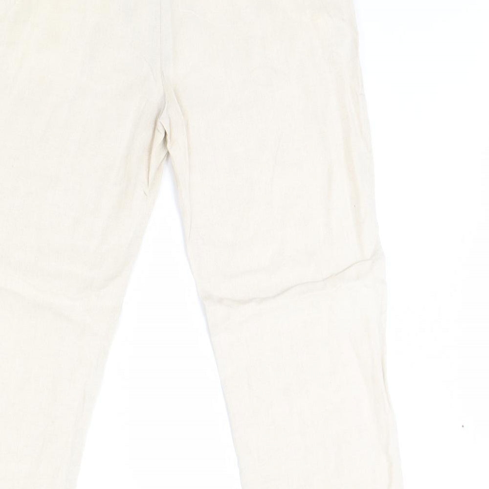 Womens UK Size M Preworn Regular Fit  Beige Trousers