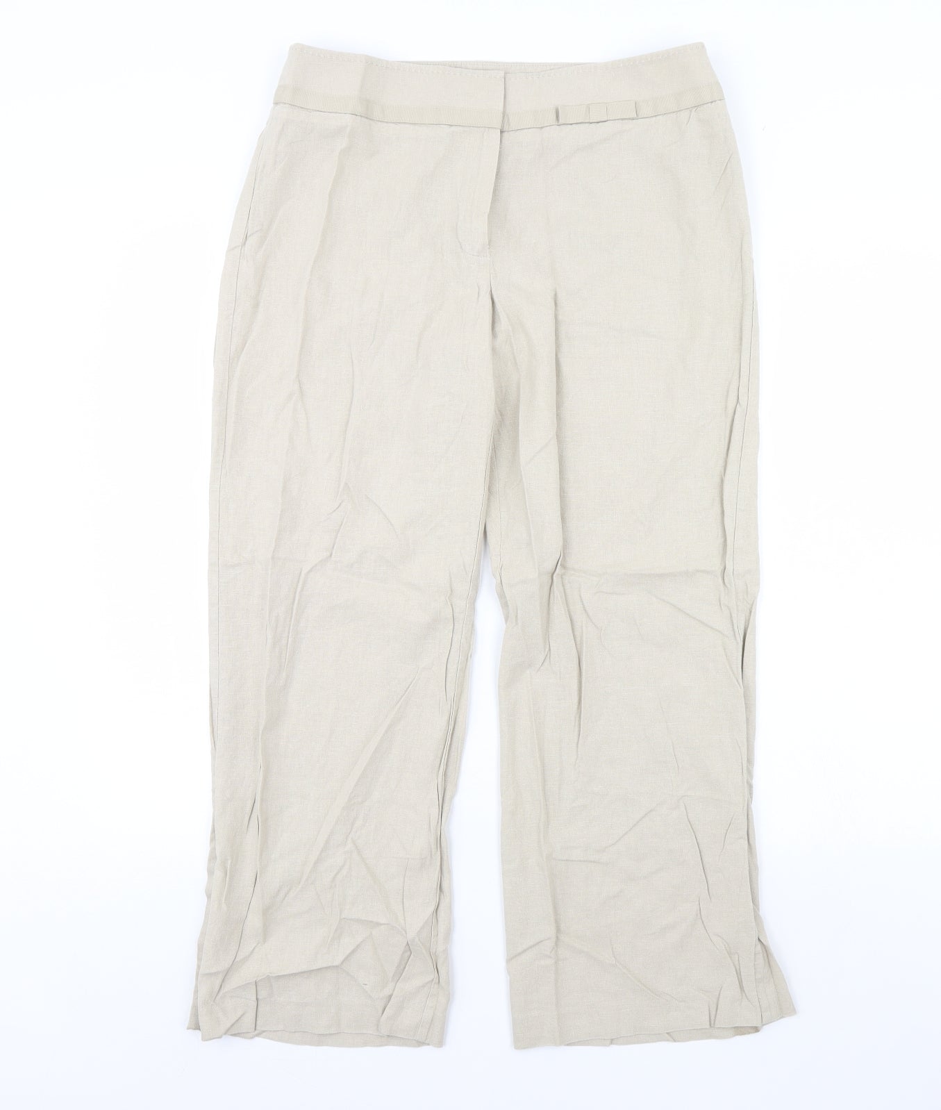 Womens UK Size 12 m&s Regular Fit  Beige Trousers