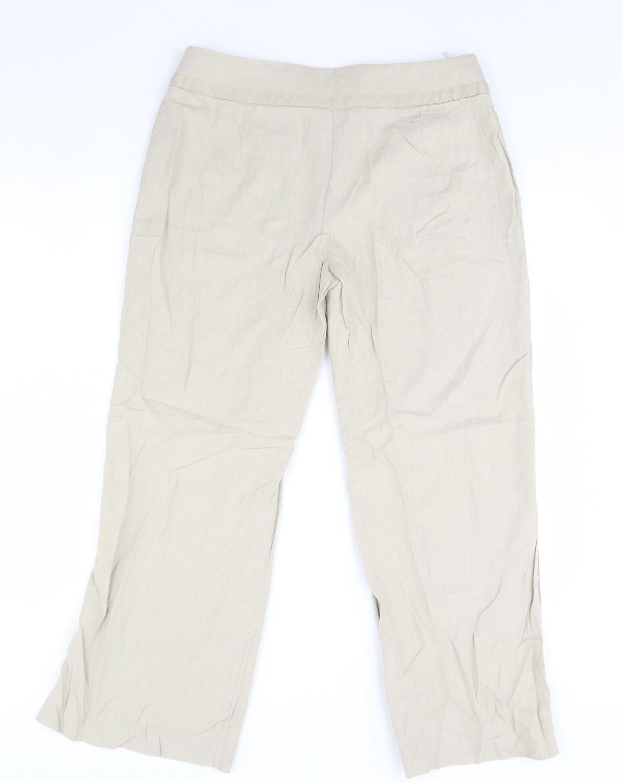 Womens UK Size 12 m&s Regular Fit  Beige Trousers