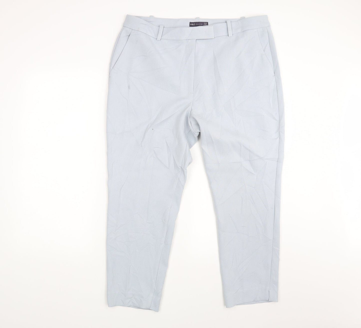 Womens UK Size 18 Marks and Spencer Regular Fit  Blue Trousers